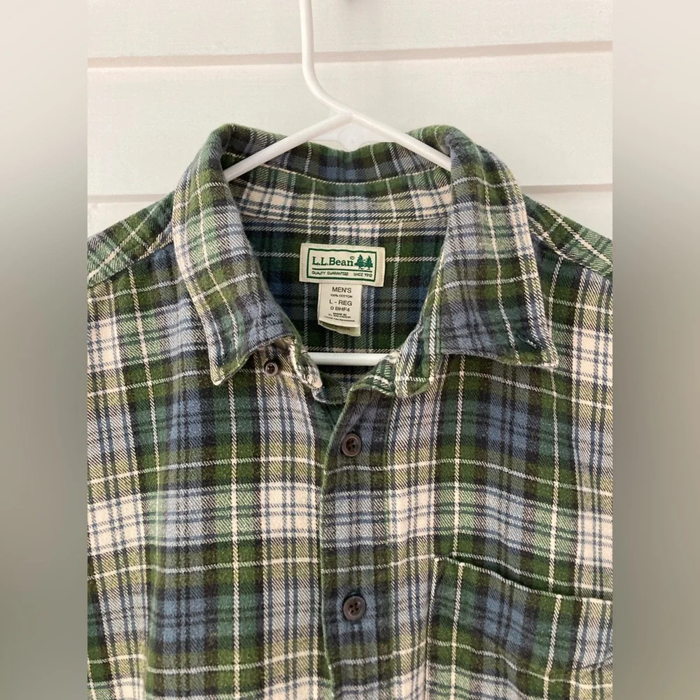 L.L. Bean | Men’s Flannel Plaid Button-Down Shirt Size Large